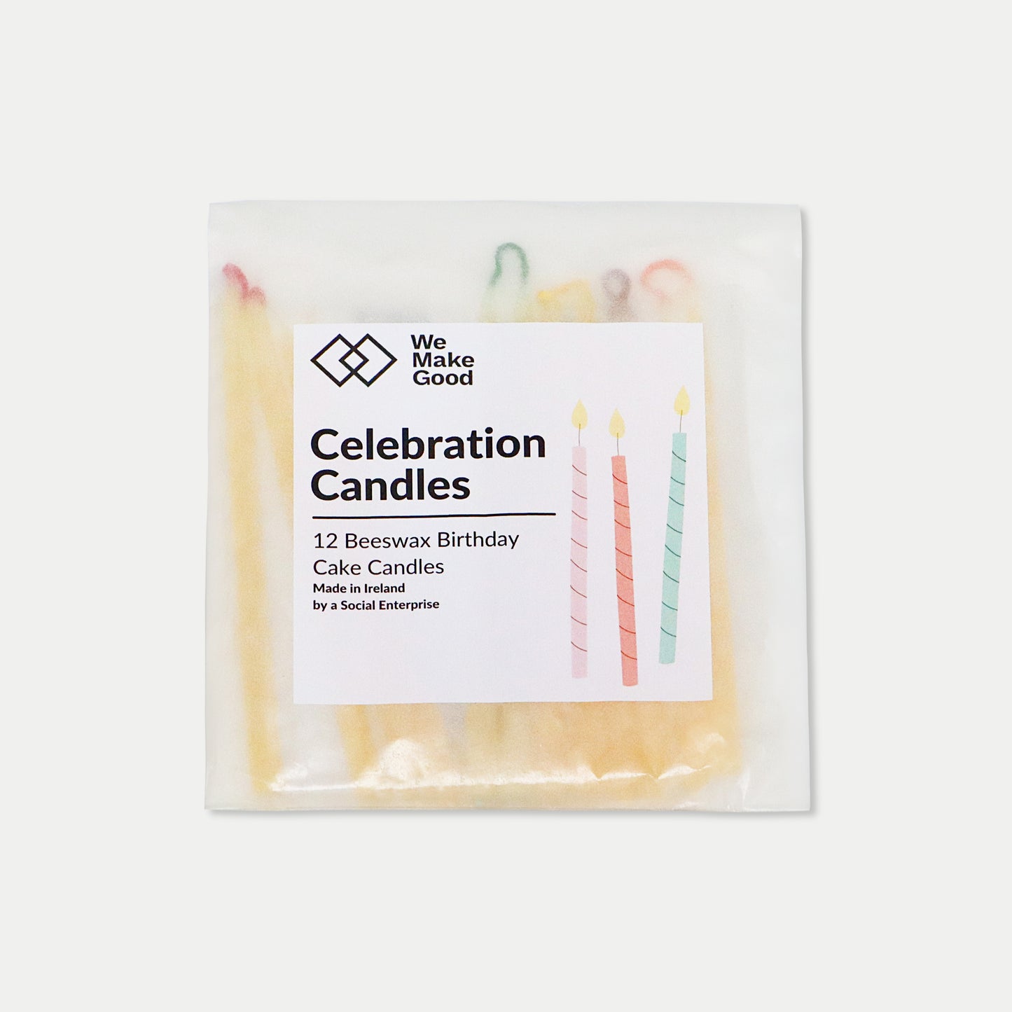 Beeswax Birthday Cake Candles 12 Pack