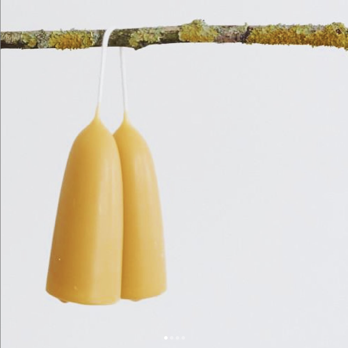 Dipped Beeswax Long Burning Candles 2 Pack 12cm