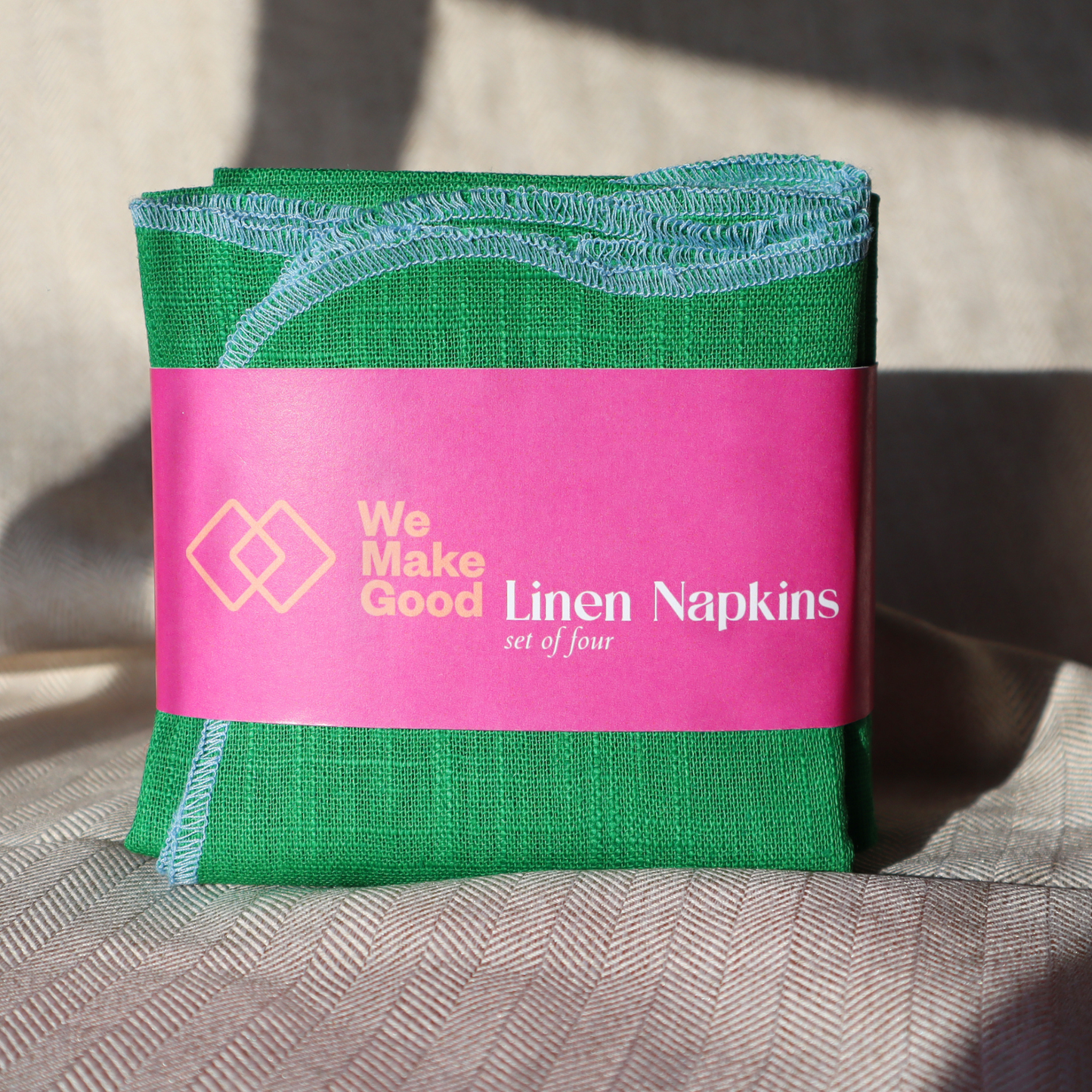 Linen Scalloped Napkins -  Clover | Set of 4