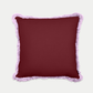 Linen Fringe Cushion | Fuchsia Hedgerow